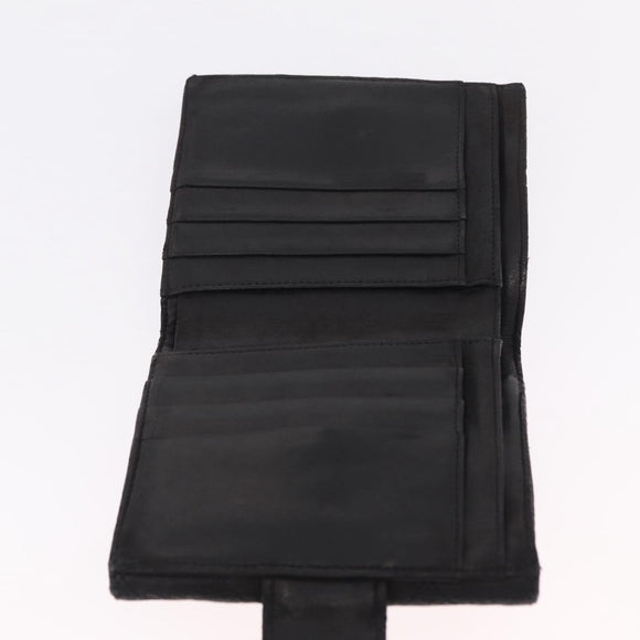 CHANEL Bicolore Wallet Leather 2 Set Black CC Auth bs37308