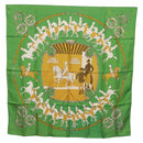 HERMES Carre90 Scarf ""MAN`EGE"" Silk Green Auth bs37309-1