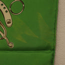 HERMES Carre90 Scarf ""MAN`EGE"" Silk Green Auth bs37309-11