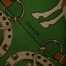 HERMES Carre90 Scarf ""MAN`EGE"" Silk Green Auth bs37309-13