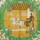HERMES Carre90 Scarf ""MAN`EGE"" Silk Green Auth bs37309-6
