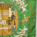 HERMES Carre90 Scarf ""MAN`EGE"" Silk Green Auth bs37309-7