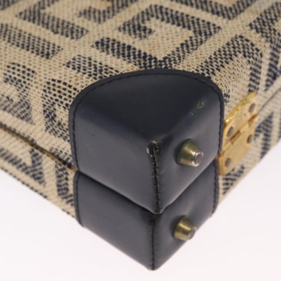 GIVENCHY Trunk Canvas Beige Gold Tone Auth bs37311