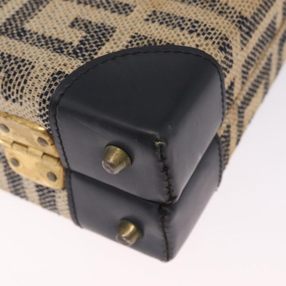 GIVENCHY Trunk Canvas Beige Gold Tone Auth bs37311