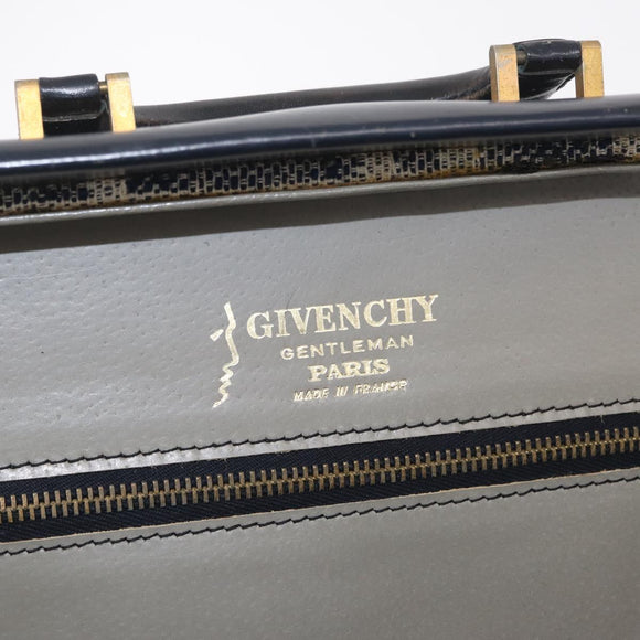GIVENCHY Trunk Canvas Beige Gold Tone Auth bs37311
