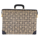 GIVENCHY Trunk Canvas Beige Gold Tone Auth bs37311-3