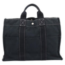 HERMES Hand Bag Canvas 2 Set Black Auth bs37312-2