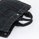 HERMES Hand Bag Canvas 2 Set Black Auth bs37312-5
