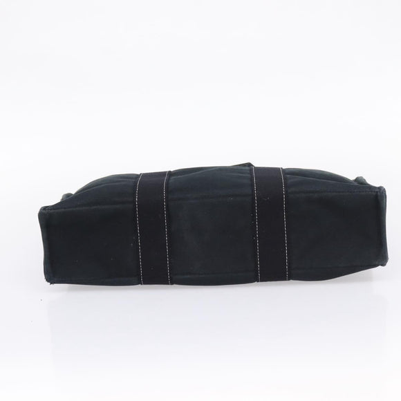 HERMES Hand Bag Canvas 2 Set Black Auth bs37312