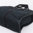 HERMES Hand Bag Canvas 2 Set Black Auth bs37312-7