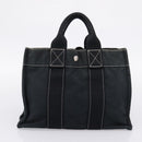 HERMES Hand Bag Canvas 2 Set Black Auth bs37312-8