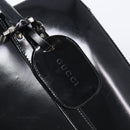 GUCCI Boston Bag Patent Black Silver 010 122 0132 Auth bs37314-14