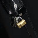 GUCCI Boston Bag Patent Black Silver 010 122 0132 Auth bs37314-16