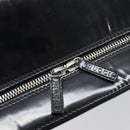 GUCCI Boston Bag Patent Black Silver 010 122 0132 Auth bs37314-17