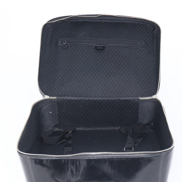 GUCCI Boston Bag Patent Black Silver 010 122 0132 Auth bs37314