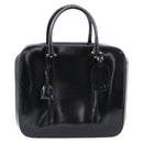 GUCCI Boston Bag Patent Black Silver 010 122 0132 Auth bs37314-2