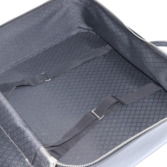 GUCCI Boston Bag Patent Black Silver 010 122 0132 Auth bs37314