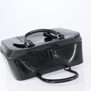GUCCI Boston Bag Patent Black Silver 010 122 0132 Auth bs37314-6