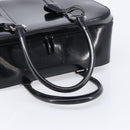 GUCCI Boston Bag Patent Black Silver 010 122 0132 Auth bs37314-7