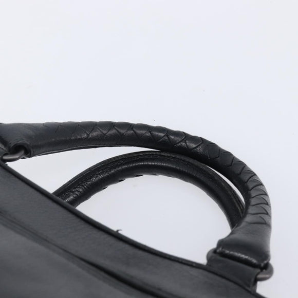 BOTTEGA VENETA Boston Bag Leather Black Auth bs37321