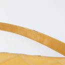 CHANEL Matelasse Shoulder Bag Patent leather Yellow Silver CC Auth bs37322-11