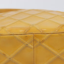 CHANEL Matelasse Shoulder Bag Patent leather Yellow Silver CC Auth bs37322-13