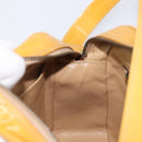 CHANEL Matelasse Shoulder Bag Patent leather Yellow Silver CC Auth bs37322-24