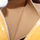 CHANEL Matelasse Shoulder Bag Patent leather Yellow Silver CC Auth bs37322-27