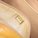 CHANEL Matelasse Shoulder Bag Patent leather Yellow Silver CC Auth bs37322-29