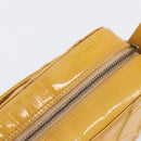 CHANEL Matelasse Shoulder Bag Patent leather Yellow Silver CC Auth bs37322-7