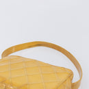 CHANEL Matelasse Shoulder Bag Patent leather Yellow Silver CC Auth bs37322-9
