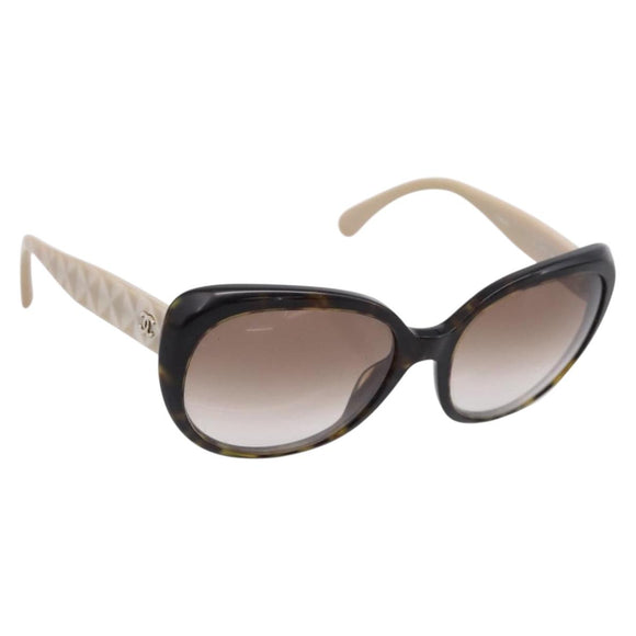 CHANEL Sunglasses plastic Black CC Auth bs37324