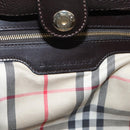 BURBERRY Tote Bag Leather Brown Gold Auth bs37327-18