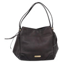 BURBERRY Tote Bag Leather Brown Gold Auth bs37327-13