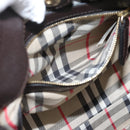 BURBERRY Tote Bag Leather Brown Gold Auth bs37327-22