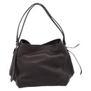 BURBERRY Tote Bag Leather Brown Gold Auth bs37327-2