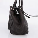 BURBERRY Tote Bag Leather Brown Gold Auth bs37327-3
