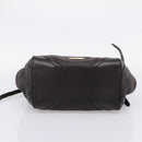 BURBERRY Tote Bag Leather Brown Gold Auth bs37327-5