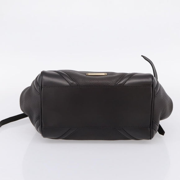 BURBERRY Tote Bag Leather Brown Gold Auth bs37327