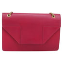SAINT LAURENT Chain Shoulder Bag Leather Pink Gold Auth bs37328-13