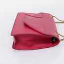 SAINT LAURENT Chain Shoulder Bag Leather Pink Gold Auth bs37328-4