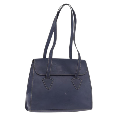 LOEWE Tote Bag Leather Gold Blue Auth bs37329