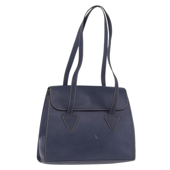 LOEWE Tote Bag Leather Gold Blue Auth bs37329