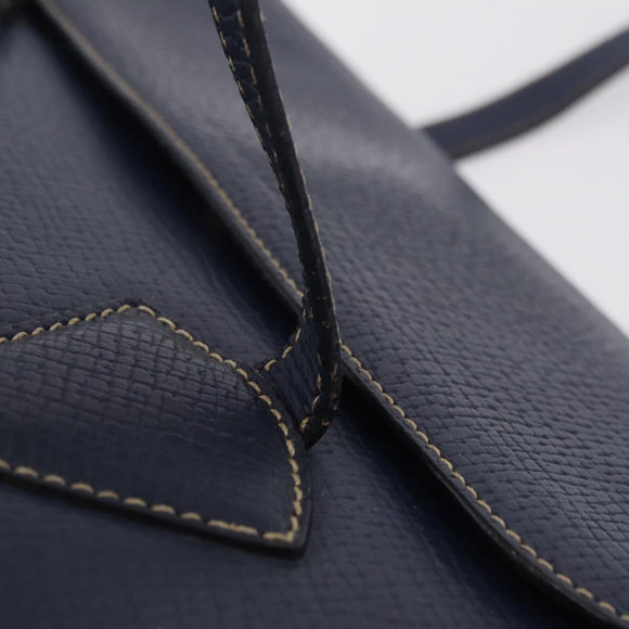 LOEWE Tote Bag Leather Gold Blue Auth bs37329