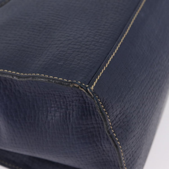 LOEWE Tote Bag Leather Gold Blue Auth bs37329