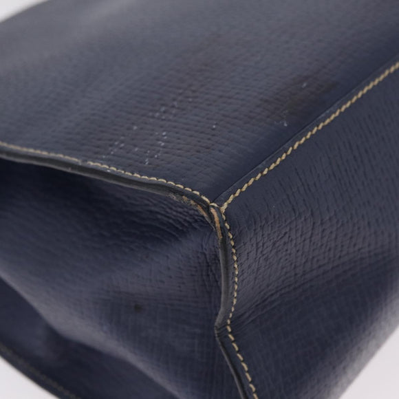 LOEWE Tote Bag Leather Gold Blue Auth bs37329