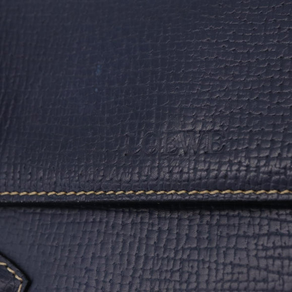 LOEWE Tote Bag Leather Gold Blue Auth bs37329