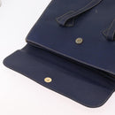 LOEWE Tote Bag Leather Gold Blue Auth bs37329-21