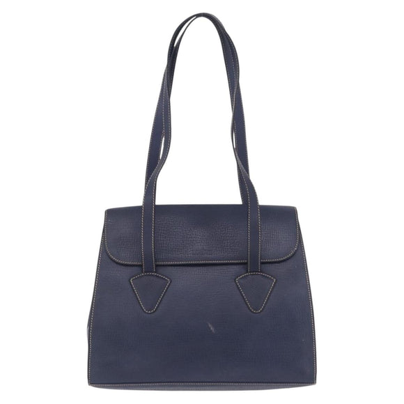 LOEWE Tote Bag Leather Gold Blue Auth bs37329