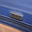 LOEWE Tote Bag Leather Gold Blue Auth bs37329-24